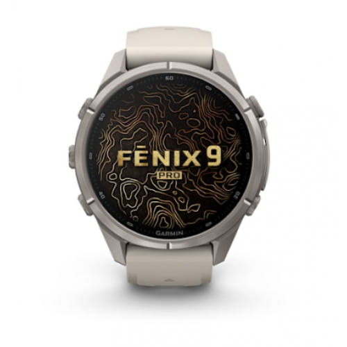 Garmin Fenix 9 PRO, 43 mm AMOLED Titanium Fog Gray/Dark Sandstone
